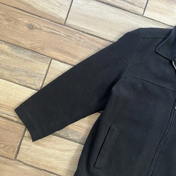 Dockers Men's Jacket Black Wool Blend, Zip up Front Sz.XL - Picture 2 of 13